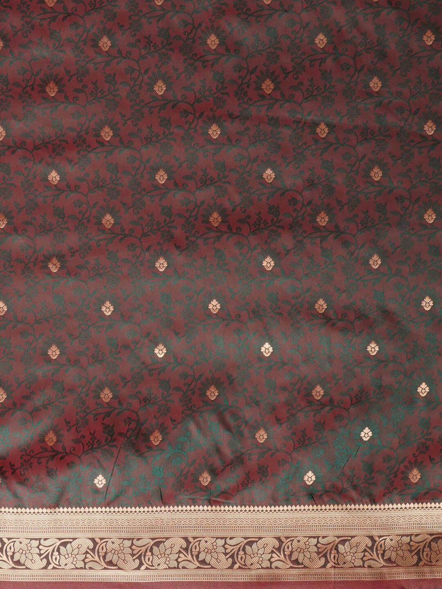 Anouk Floral Zari Banarasi Saree - Distacart