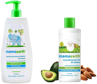 Mamaearth Gentle Cleansing Natural Baby Shampoo & Nourishing Hair Oil for Babies - Distacart