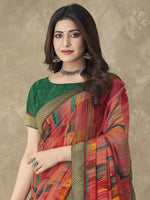 Thumbnail for Anouk Pure Chiffon Block Print Saree - Distacart