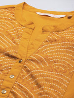 Thumbnail for All About You Women Yellow Bandhani Yoke Design Pure Cotton Kurta - Distacart