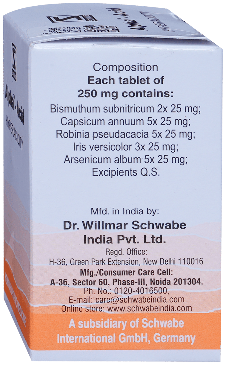 Dr. Willmar Schwabe India Alpha Acid Tablets - Distacart
