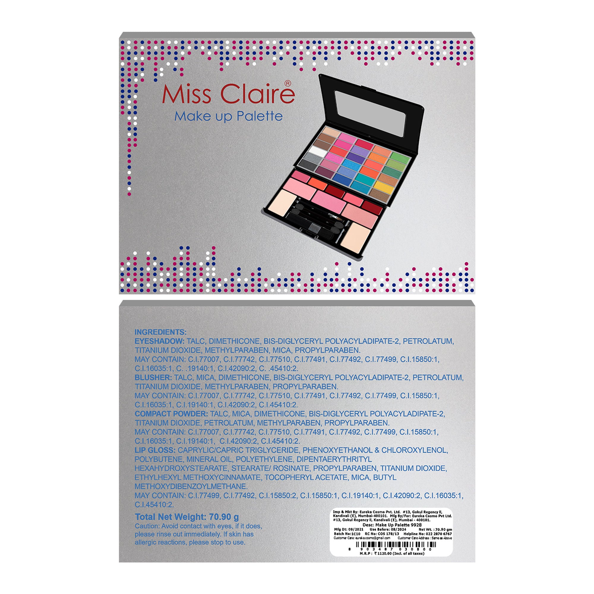 Miss Claire Make Up Palette 9928 (Make Up Kit)