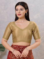 Thumbnail for Joban Fashion Women Silk Gold Stitched Blouse - Distacart