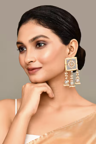 New Stylish Meenakari Grey Jhumki Earring for Womens by House of Ree - Distacart