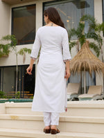 Thumbnail for The52 Thread work on Viscose Fabric Straight Kurta, Pant and Dupatta Set