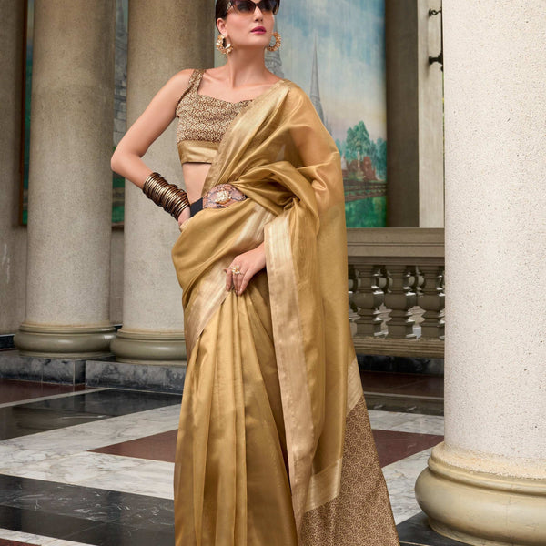 Anaita Chiku Designer Weaving Pure Tissue Saree With Blouse - Distacart