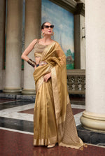 Thumbnail for Anaita Chiku Designer Weaving Pure Tissue Saree With Blouse - Distacart
