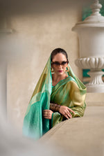 Thumbnail for Anaita Green Designer Weaving Pure Tissue Saree With Blouse - Distacart