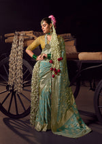 Thumbnail for Anaita Sea Green Viscose Tissue Has Worked Pallu Saree With Embroidered Blouse Piece - Distacart