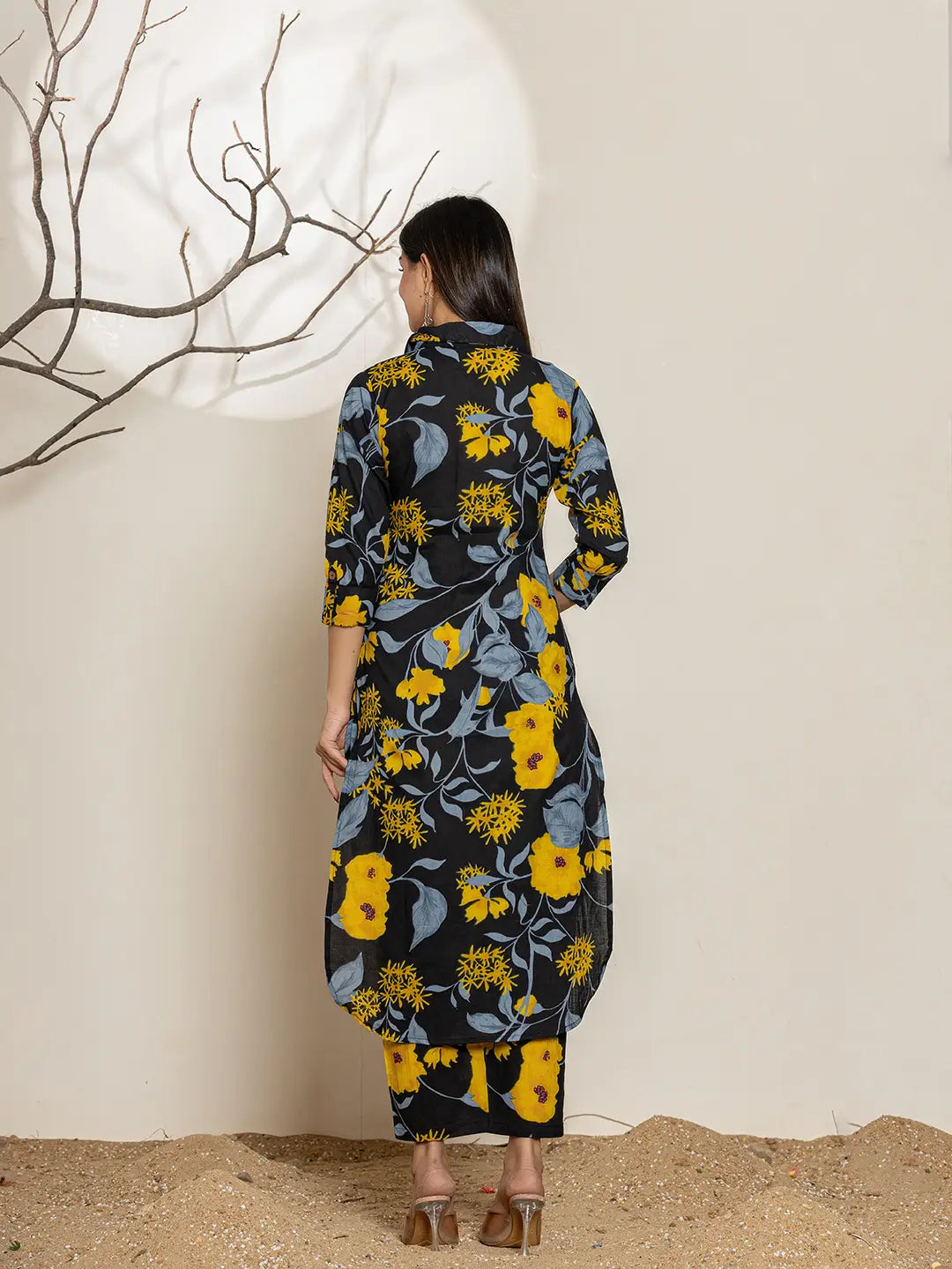 Yufta Black Cotton Co-Ord Set