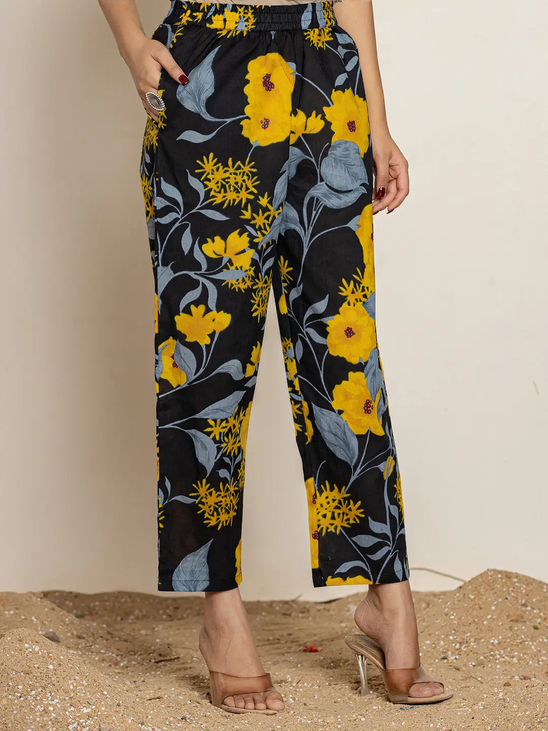Yufta Black Cotton Co-Ord Set - Distacart