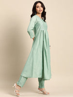 Thumbnail for All About You Ethnic Motifs Embroidered Mirror Work Kurta With Trousers - Distacart