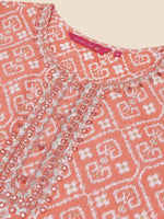 Thumbnail for Anubhutee Women's Cotton Regular Orange Kurta - Distacart
