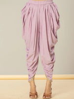 Thumbnail for Yufta Purple Cotton Peplum Dhoti Dupatta Set