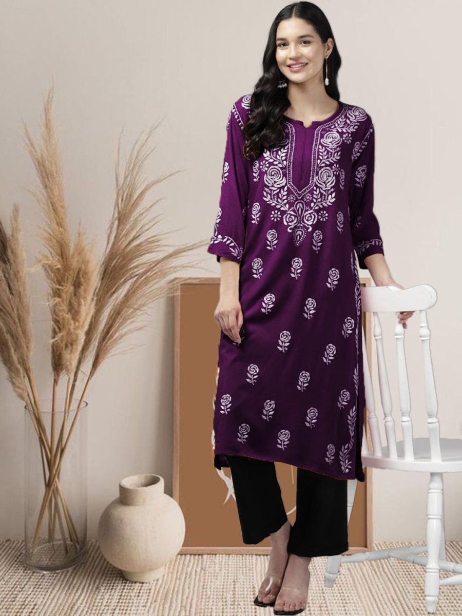 ADA Women Ethnic Motifs Embroidered Flared Sleeves Mirror Work Kurta - Distacart