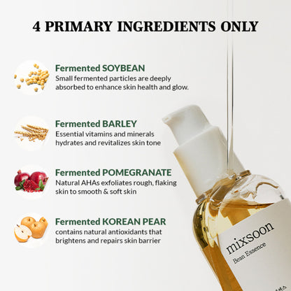 Mixsoon Bean Essence Serum, Hydrates Deeply, Brightens - Distacart
