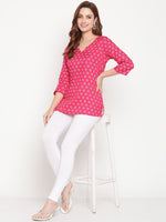 Thumbnail for TAG 7 Women Pack Of 2 White & Pink Solid Comfort-Fit Ankle-Length Leggings - Distacart
