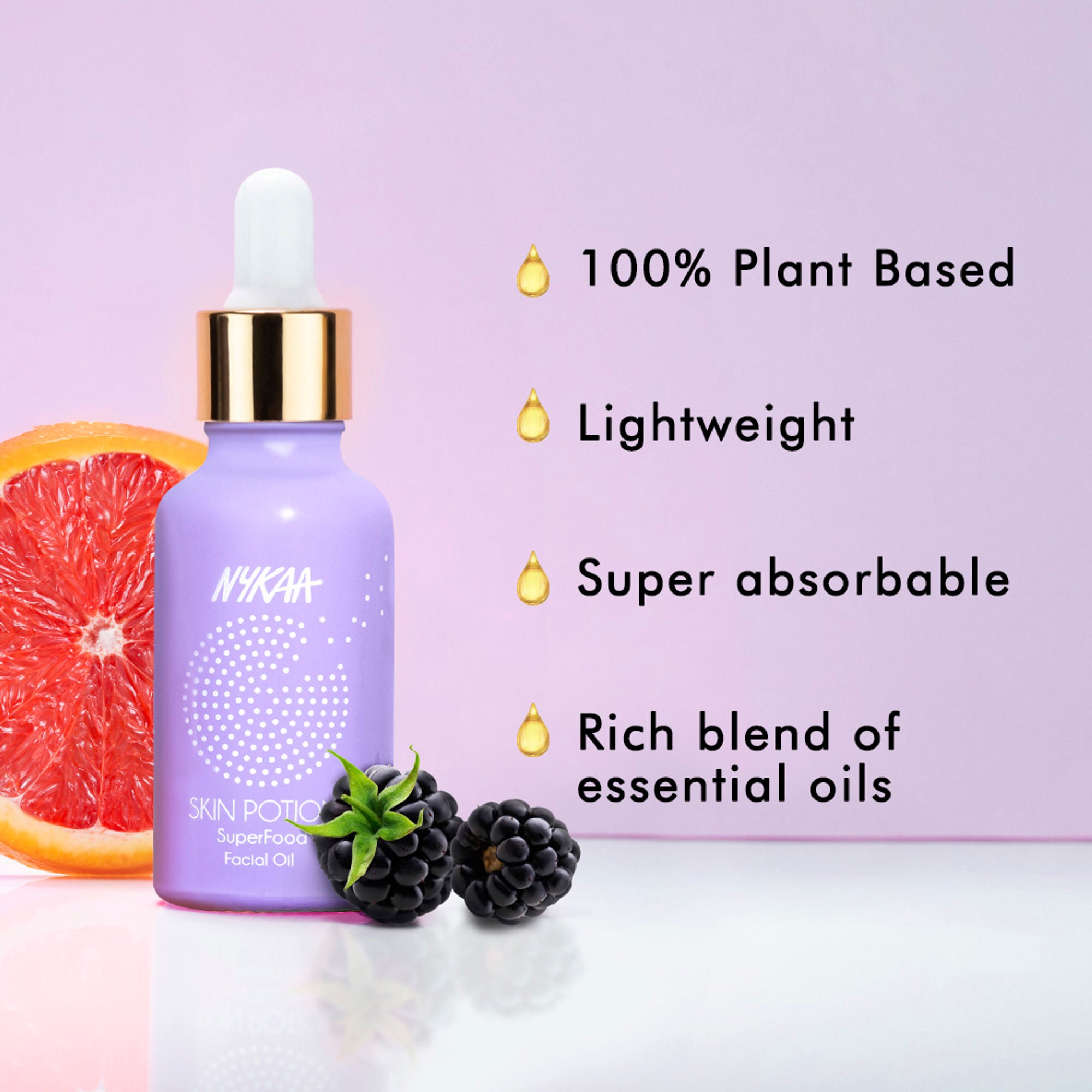 Nykaa Naturals Superfoods Barrier Repair Serum Oil with Grapefruit for Pore Reduction & Anti-ageing - Distacart