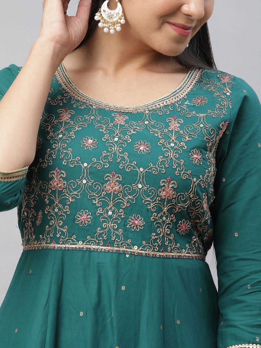 AURELIA Ethnic Motifs Printed Maxi Pure Cotton Ethnic Dresses - Distacart