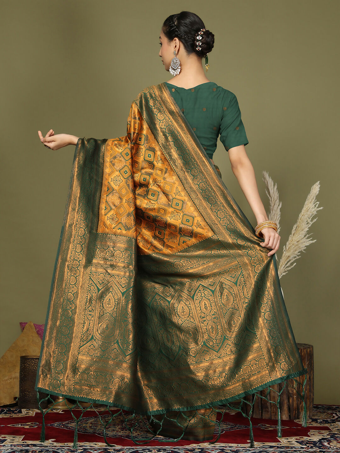 Astita Lichi Silk Yellow Saree