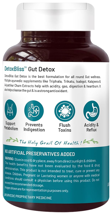 bliss welness body gut detox plant based veg tablet