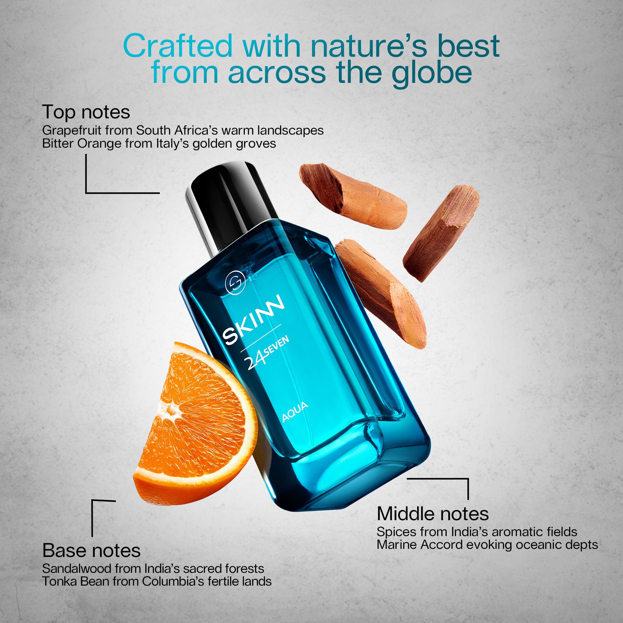 Skinn By Titan 24Seven Perfume for Men - Aqua Eau De Parfum - Dista