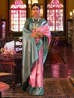 Thumbnail for Anouk Woven Ethnic Motifs Design Zari Silk Blend Kanjeevaram Saree - Distacart
