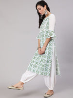 Thumbnail for Aks Tropical Printed Bell Sleeves Kurta - Distacart