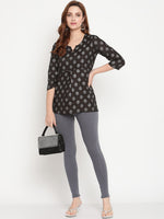Thumbnail for TAG 7 Women Grey Solid Cotton Ankle-Length Leggings - Distacart