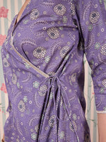 Thumbnail for Ode by House of Pataudi Floral Printed Angrakha Gotta Patti Pure Cotton Kurta Set - Distacart