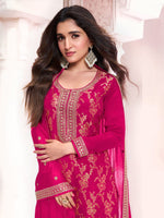 Thumbnail for Anaita Rani Pink Dola Silk Thread Sequence Embroidered Salwar Suit - Distacart