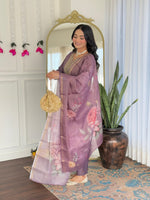 Thumbnail for The52 Women's Gorgeous Viscose Embroidery work Straight Kurta with Pant and Dupatta Set