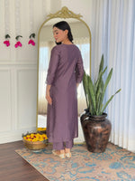 Thumbnail for The52 Women's Gorgeous Viscose Embroidery work Straight Kurta with Pant and Dupatta Set