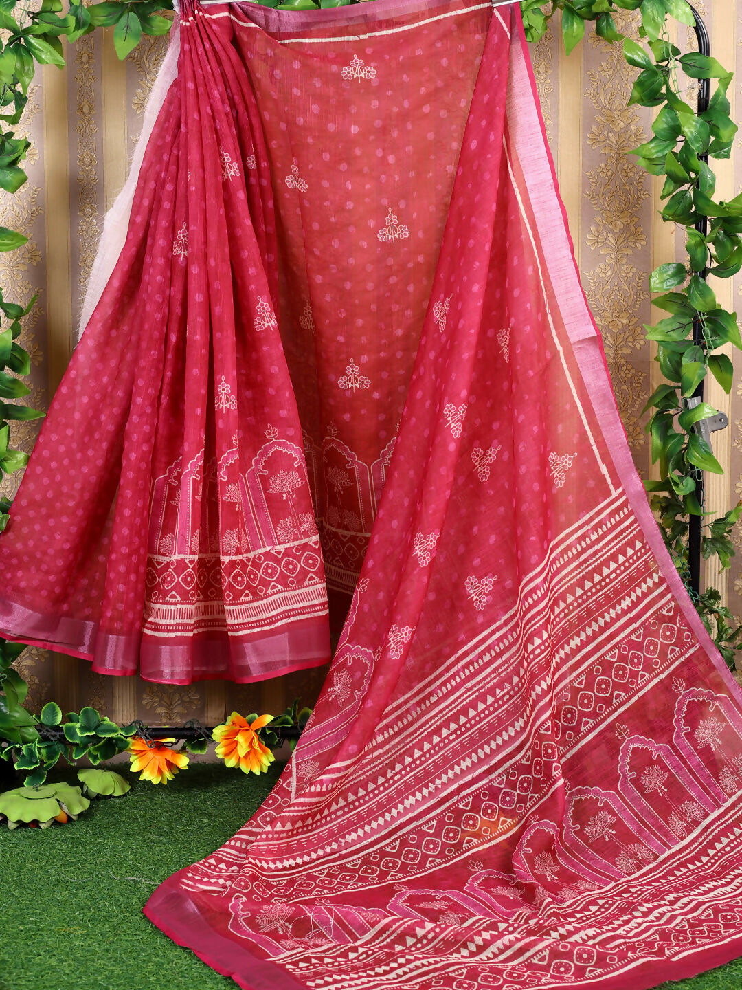 Astita Cotton Pink Saree