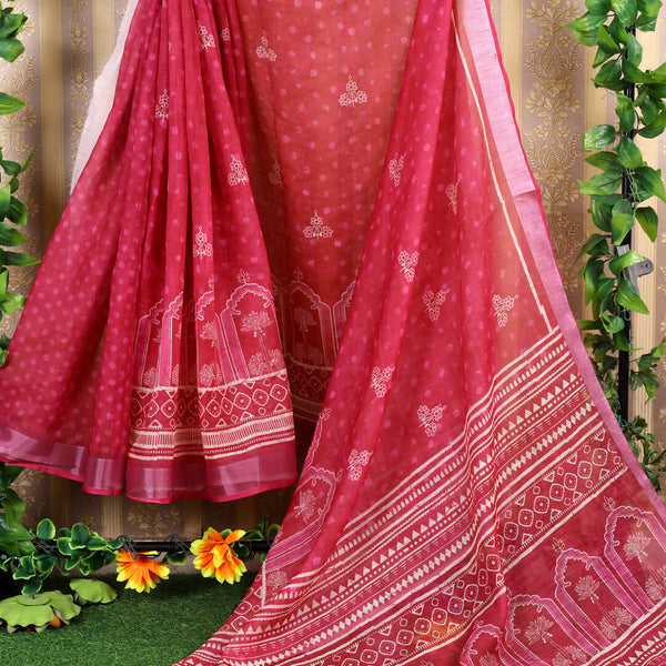 Astita Cotton Pink Saree