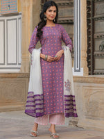 Thumbnail for Kalini Floral Printed Kurta With Trousers & Dupatta - Distacart