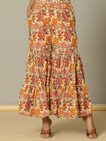 Thumbnail for Yufta Beige Cotton Peplum Sharara Co-Ord Set