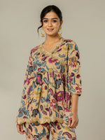 Thumbnail for Yufta Multi Cotton Peplum Sharara Co-Ord Set