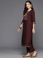 Thumbnail for Indo Era Women Floral Embroidered Regular Sequinned Kurta with Trousers & With Dupatta