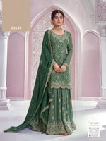 Thumbnail for Anaita Dark Green Chinon Sequence Embroidered Readymade Salwar Suit - Distacart