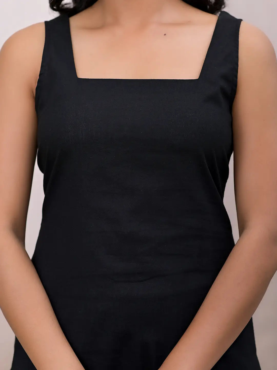 Yufta Black & Beige Pure Cotton Straight Kurta Dupatta Set - Distacart