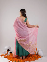 Thumbnail for Yufta Green Solid Silk Blend Anarkali Kurta Trouser & Dupatta