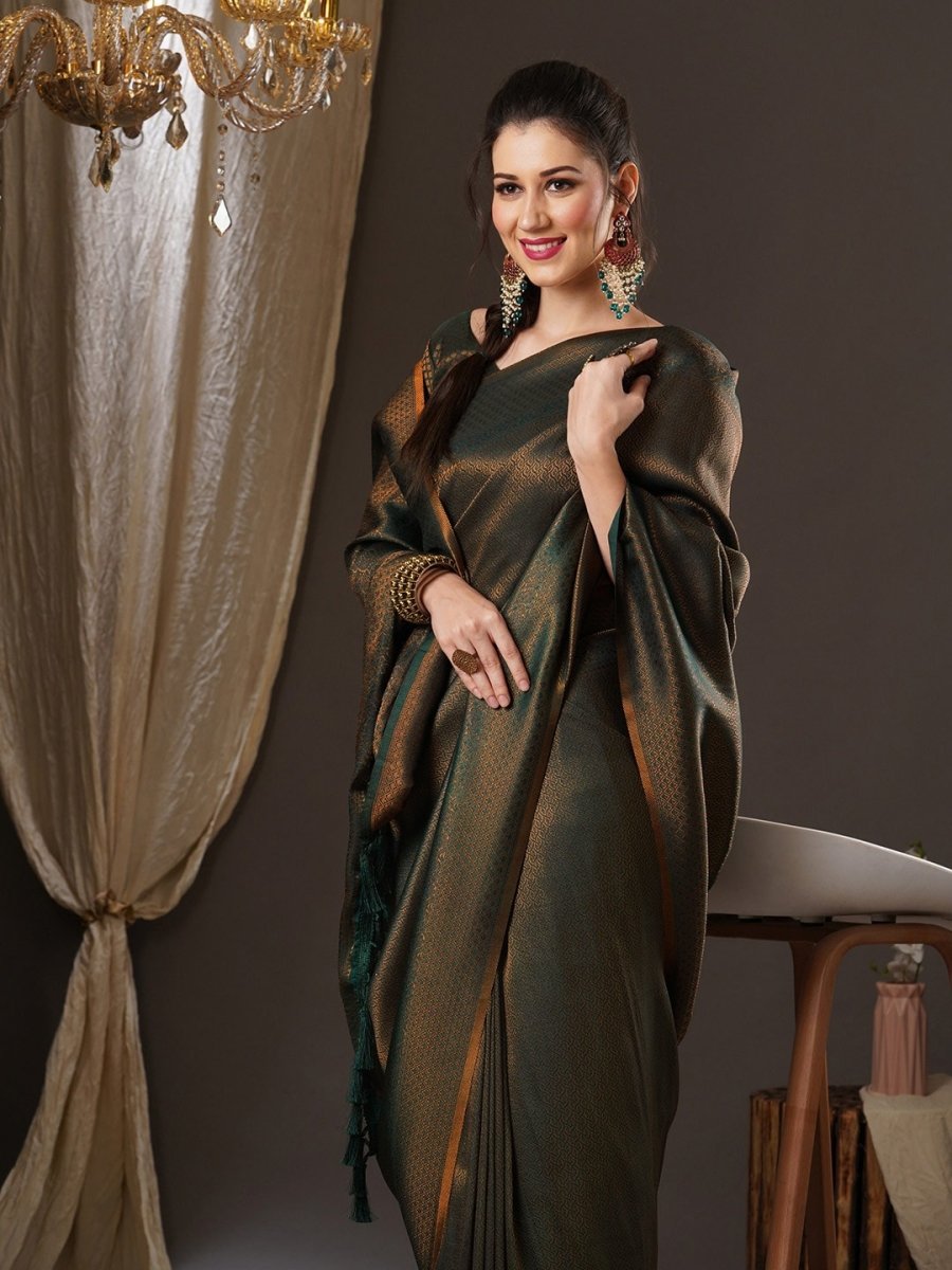 Anouk Ethnic Motifs Zari Pure Georgette Kanjeevaram Saree - Distacart