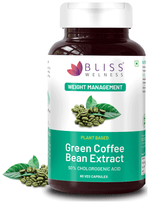 Thumbnail for bliss welness weight management green coffee bean extract veg capsule vegicap