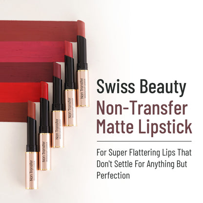 Swiss Beauty Non Transfer Waterproof Lipstick - 414 Brown Maroon - Distacart