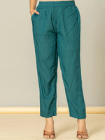 Thumbnail for Yufta Teal Blue Floral Print Mulmul Fit And Flare Suit Set
