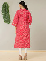 Thumbnail for Yufta Cotton Pink Leheriya Kurta