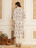 Thumbnail for Yufta Cotton Pink Kurta Dupatta Pant Set - Distacart