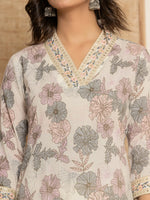 Thumbnail for Yufta Cotton Pink Kurta Dupatta Pant Set - Distacart