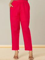 Thumbnail for Yufta Cotton Leheriya Hot Pink Kurta Dupatta Pant Set